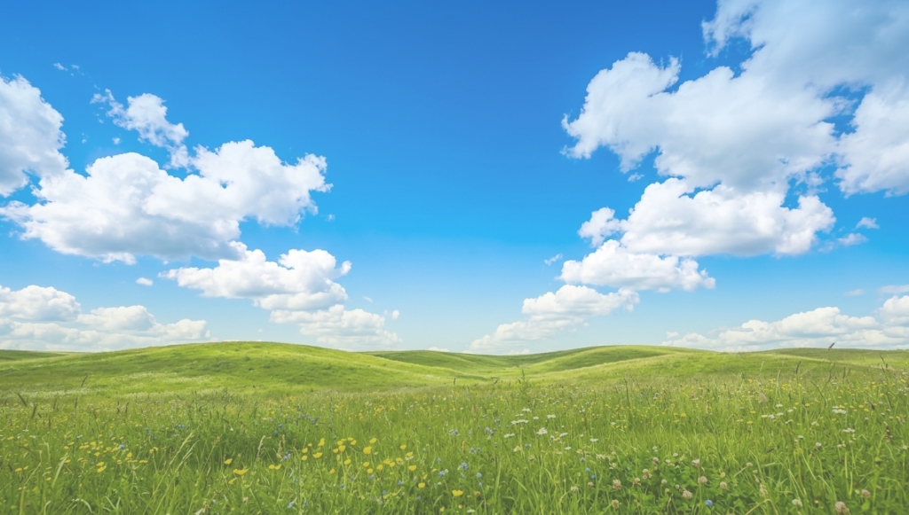 Cora Vivid Sky & Meadow Hills Landscape
