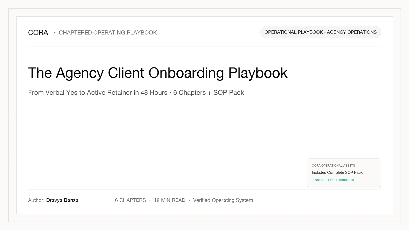 Agency Client Onboarding Playbook cover